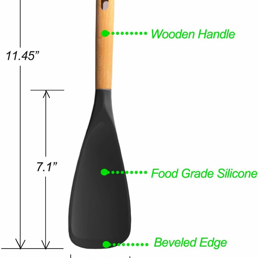 Cooking Spoon for Nonstick Cookwares, Silicone Spoon for Mixing, Scoop, and Scra - Picture 3 of 9